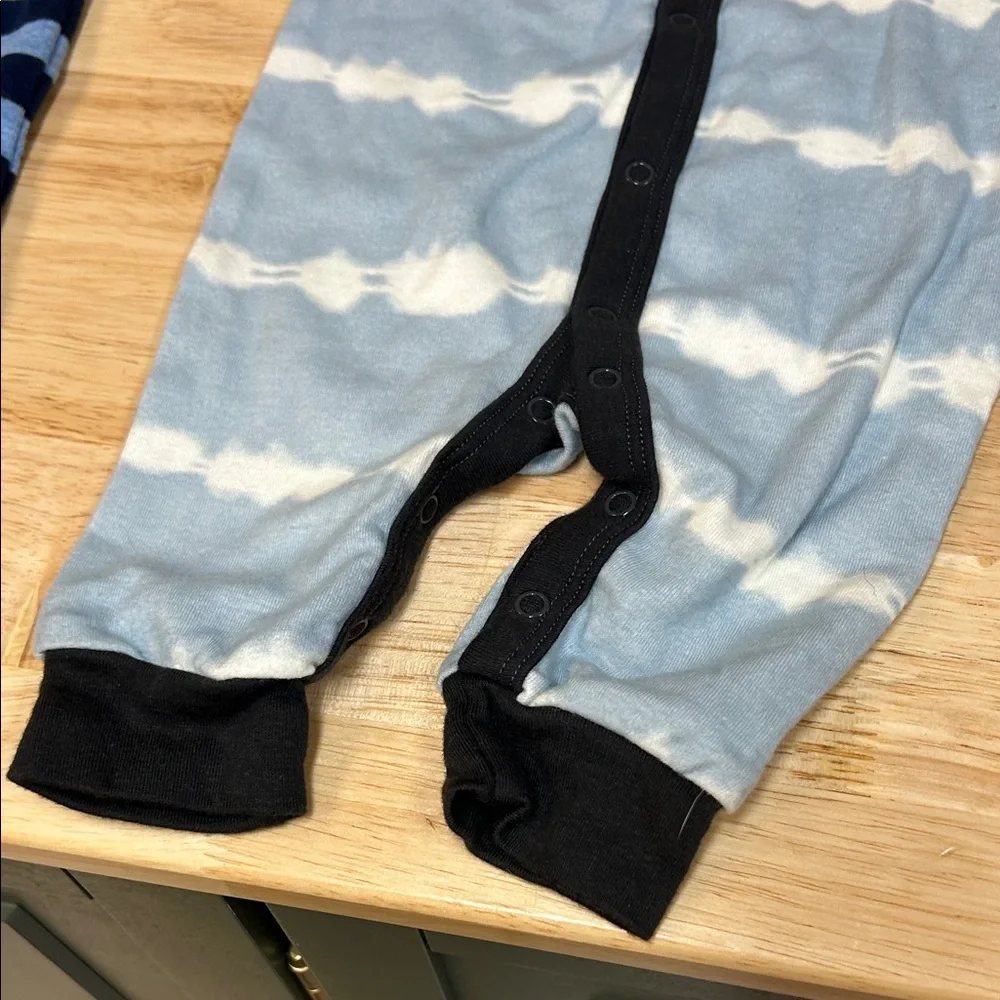 Striped Navy & Light Blue Baby Footies - 2-Pack